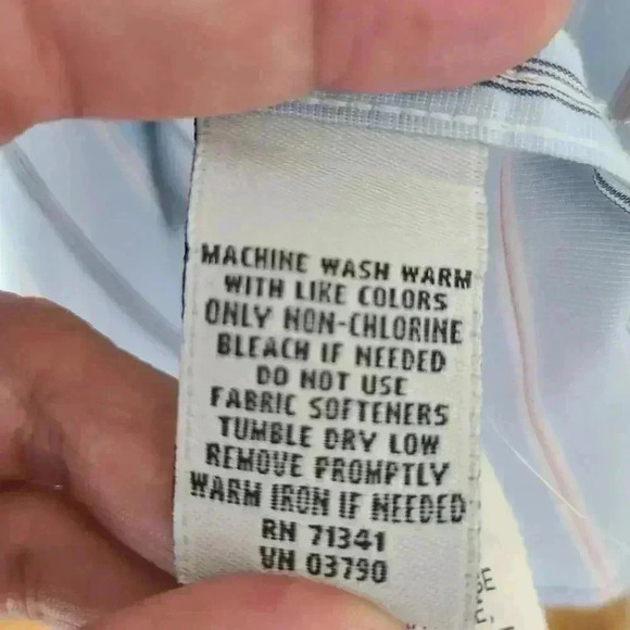 L.L.Bean Mens Blue Stripe Long Sleeve Button Down Shirt Trim Fit Size Large - Picture 5 of 7